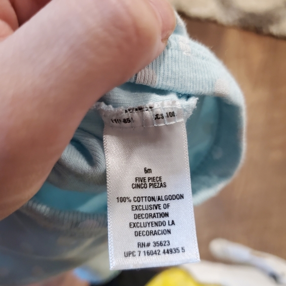 Carters 4 Baby Girl Cotton Bodysuit Polka Dot White Blue Purple Yellow Casual 6M - Picture 5 of 11